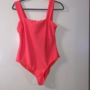 WinWin 💖women’s size L neon hot pink bodysuit tank top one piece stretch 💖